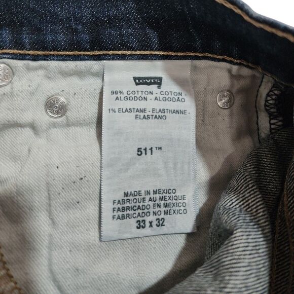 LEVI STRAUSS 511 Men's Denim Pants 33 X 32 Cotton Blend Streetwear Classic Jeans - Picture 6 of 10